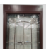47693 Maroon Exterior Door with Decorative Glass 36"W