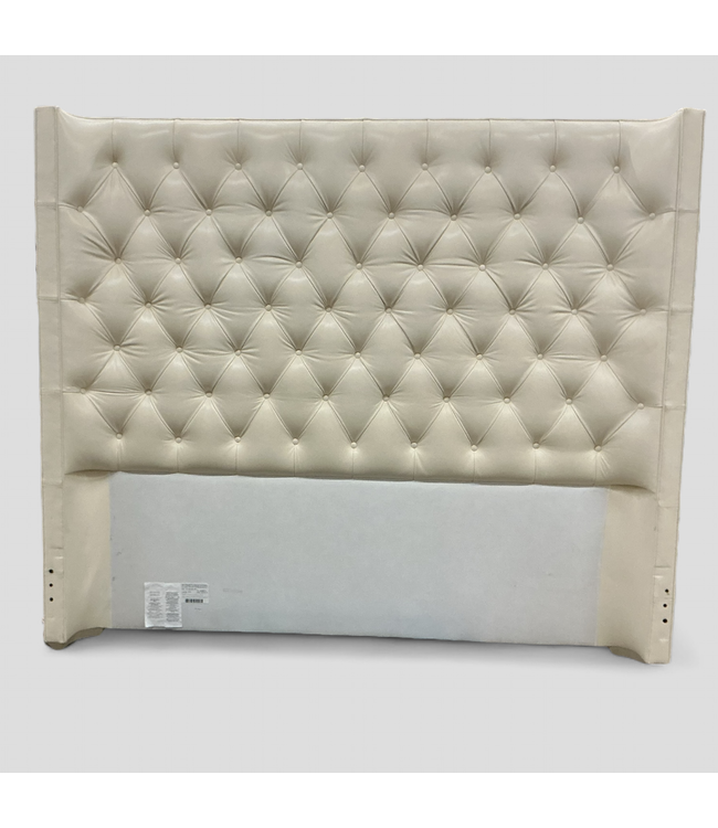 47710 Berndhart Leather Beige Cream King Bed Frame