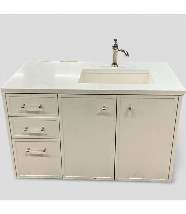 47727 White Floating Vanity Sink Top & Faucet 41"