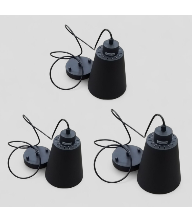 47740 Matte Black Single Pendant Light 3-Count