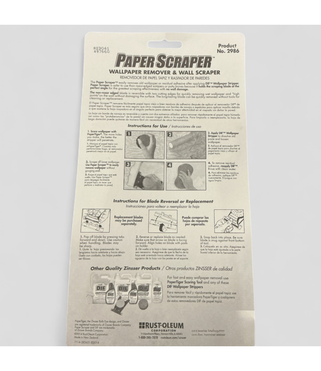 47755 Zinsser DIF Paper Scraper