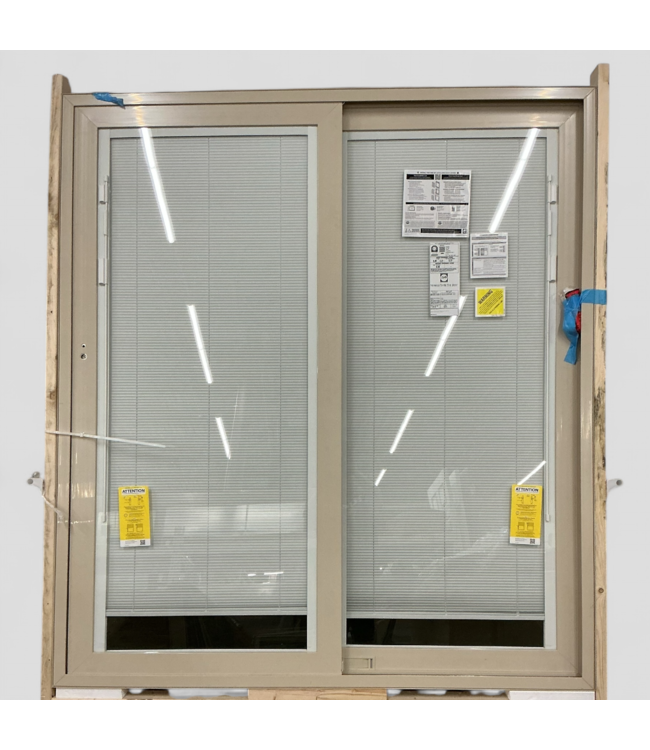 47769 Pella Taupe Sliding Patio Door w/Mini Blinds 71" x 79"
