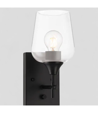 47800 Allen+Roth Meredith 1-Light Black Wall Sconce