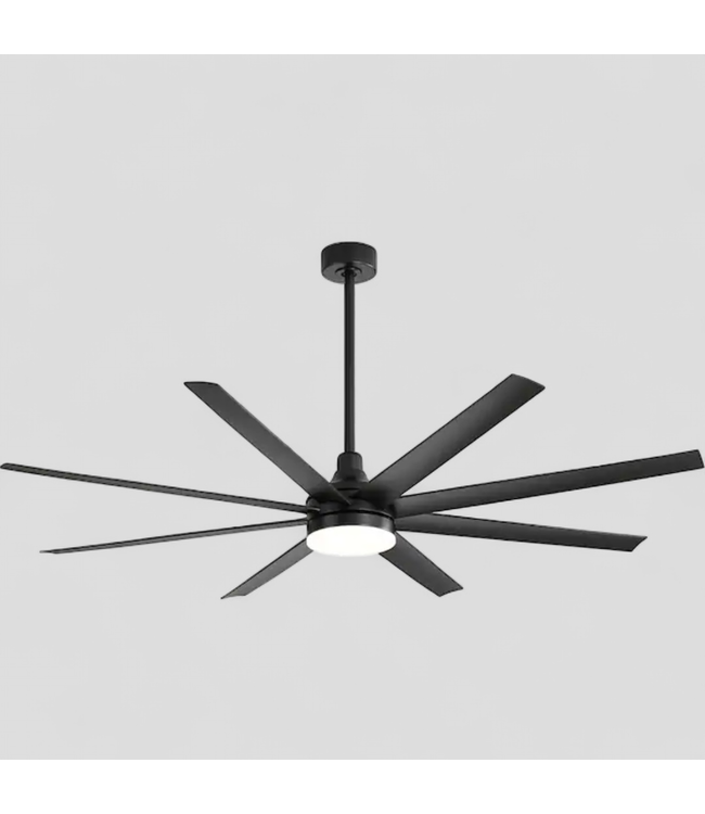 47806 Breezy Windmill Black Ceiling Fan w/LED 72"