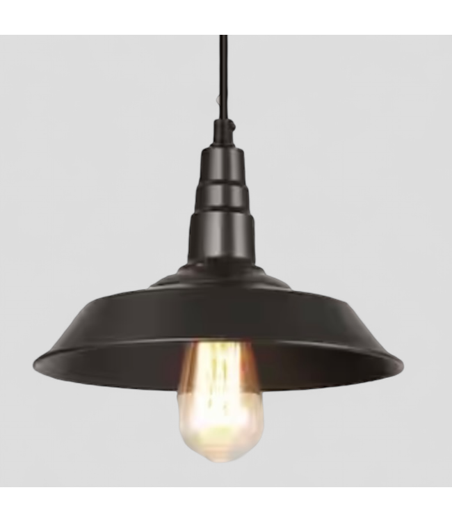 47833 LNC 1-Light Farmhouse Black Pendant Light