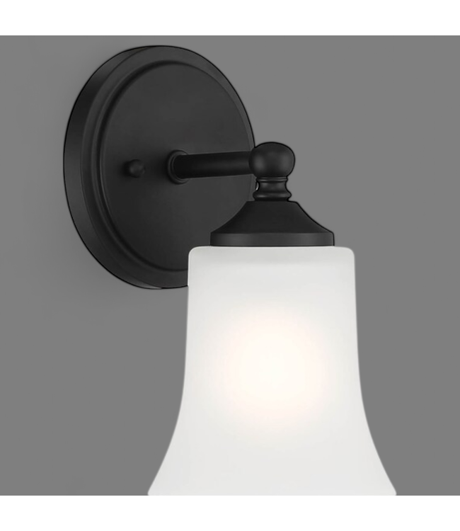 47846 Designers Fountain Bronson 1-Light Black Vanity Light