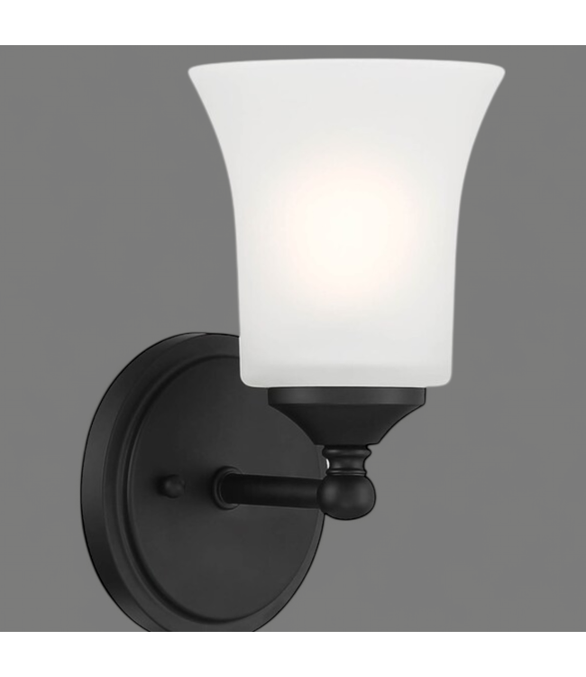 47846 Designers Fountain Bronson 1-Light Black Vanity Light