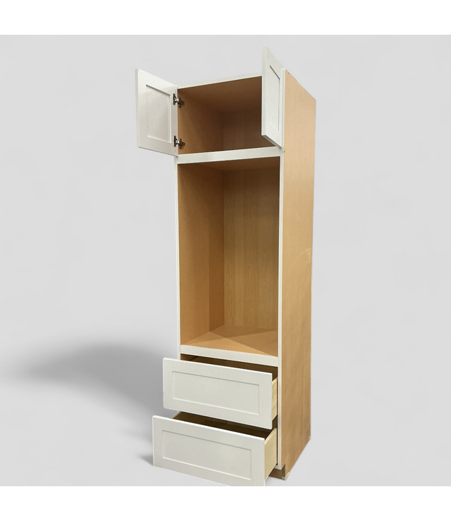 47873 White Tall Double Oven Cabinet 25.5"W x 86"H