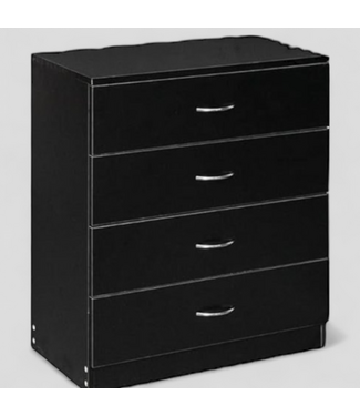 47927 Leadzm Black 4-Drawer Bedroom Chest