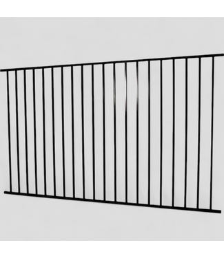 47962 Merchants Metals Monroe Black Steel Fence Panel