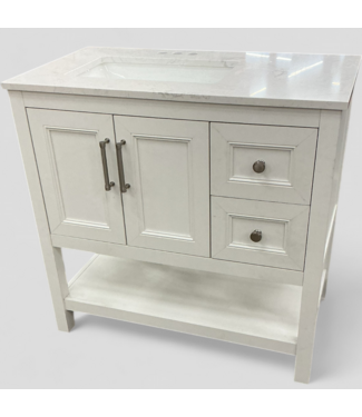 47983 Style Selections Holly White Bathroom Vanity 36"