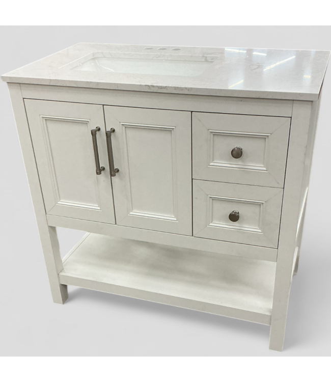 47983 Style Selections Holly White Bathroom Vanity 36"