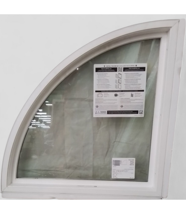 48003 White Vinyl Quarter-Circle Fixed Window 29.375" x 29.375"