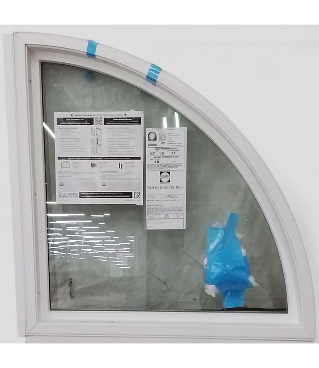 48004 White Vinyl Quarter-Circle Fixed Window 29.375" x 29.375"
