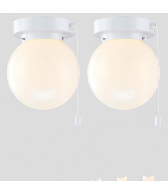 48009 Project Source 6" Globe Flush Mount Light 2 Ct