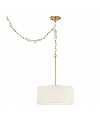 48022 Allen+Roth Graysea 1-Light Gold Pendant Light