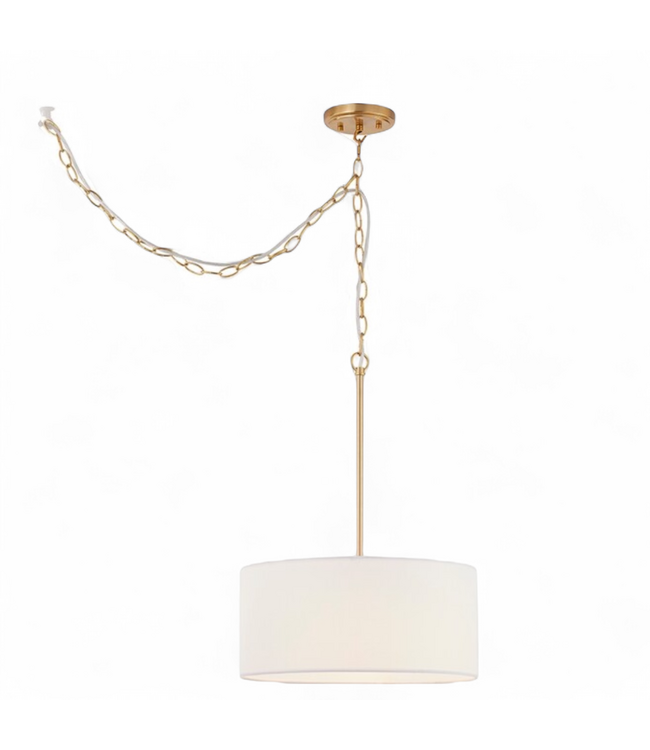 48022 Allen+Roth Graysea 1-Light Gold Pendant Light