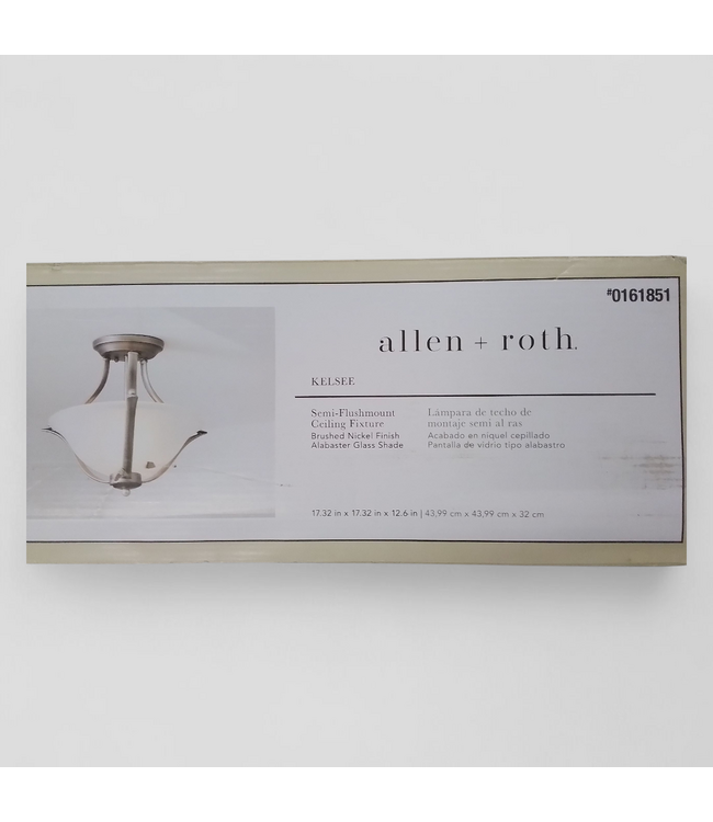 48024 allen + roth Brushed Nickel Semi-Flush Mount Light