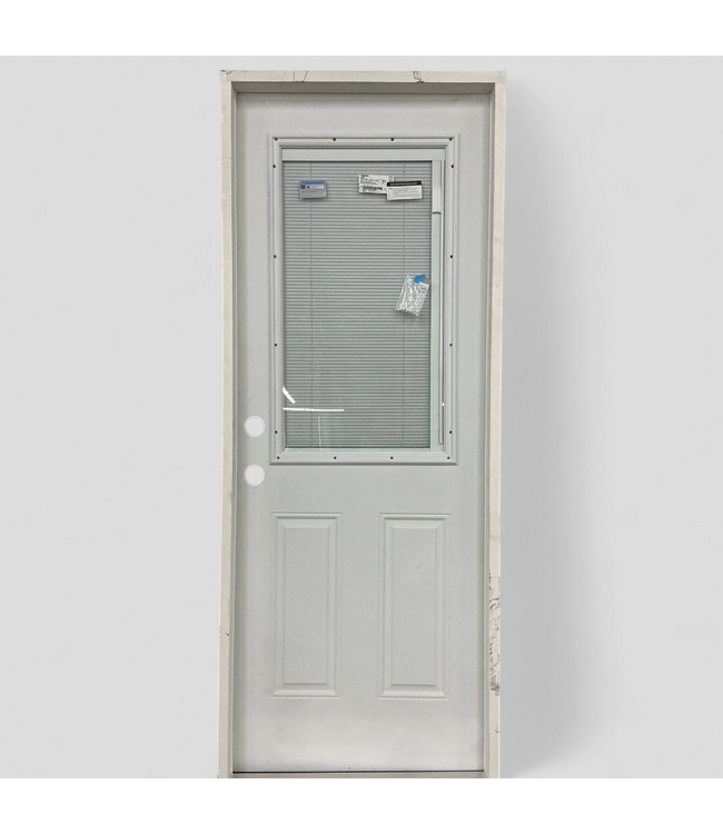 48038 Steel 1/2 Lite Exterior Door with Mini Blinds 29.5" x 79"