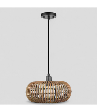 48064 Novogratz 1-Light Rattan Globe Pendant Light