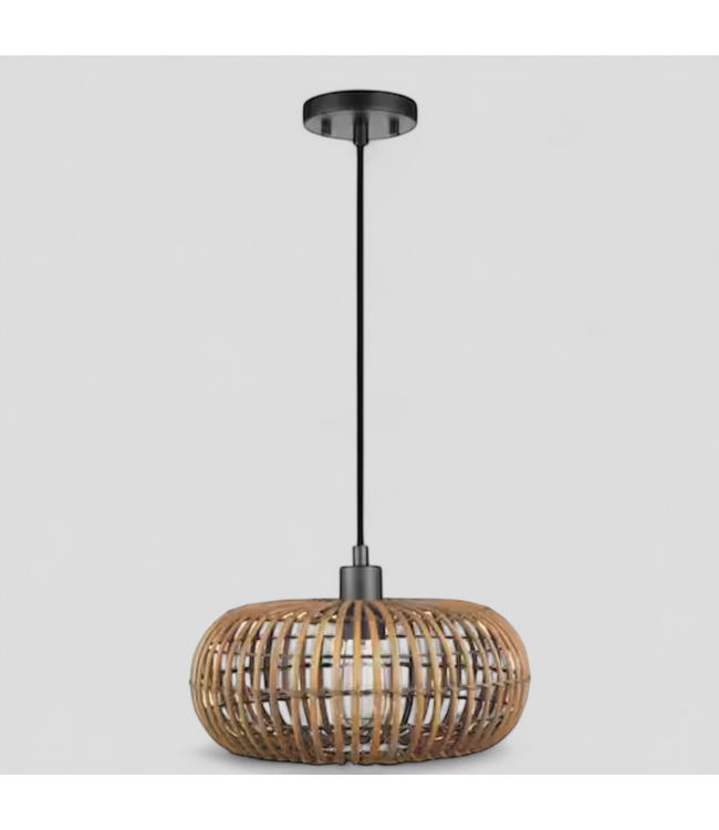 48064 Novogratz 1-Light Rattan Globe Pendant Light