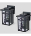48126 CCattleya Black Outdoor Wall Lanterns 2-pk