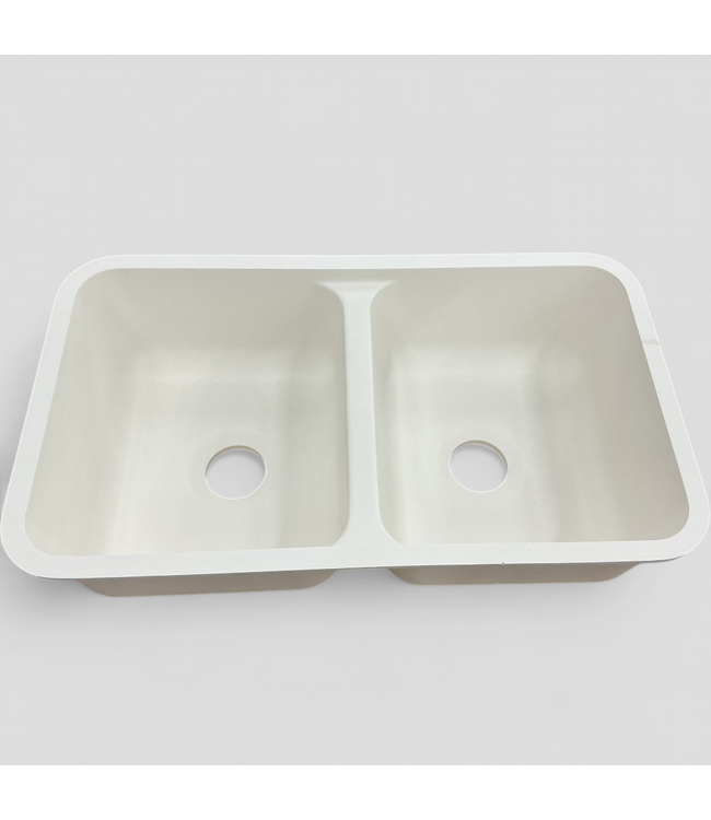 48156 Wilsonart Linen White Double Equal Kitchen Sink
