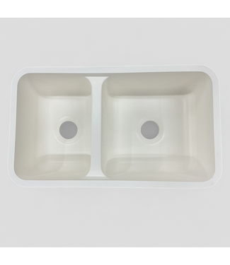 48170 Wilsonart Bright White Offset Double Kitchen Sink