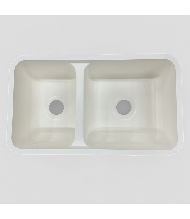 48170 Wilsonart Bright White Offset Double Kitchen Sink