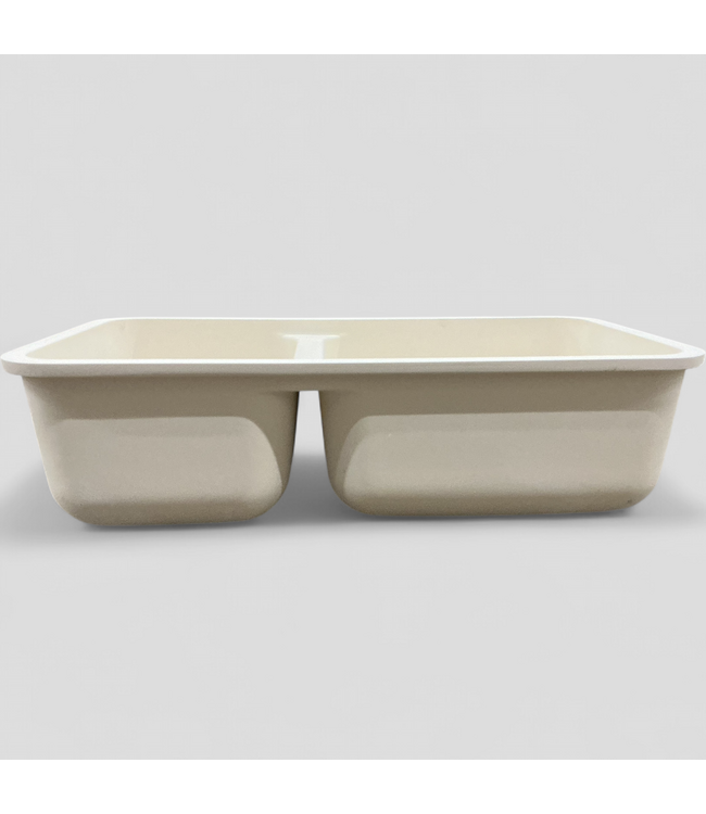 48171 Wilsonart Cream Offset Double Bowl Kitchen Sink