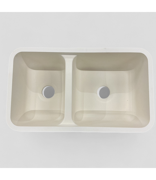 48171 Wilsonart Cream Offset Double Bowl Kitchen Sink