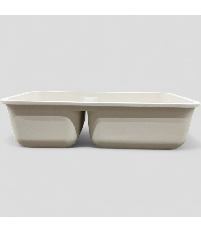 48172 Wilsonart Linen White Offset Double Kitchen Sink