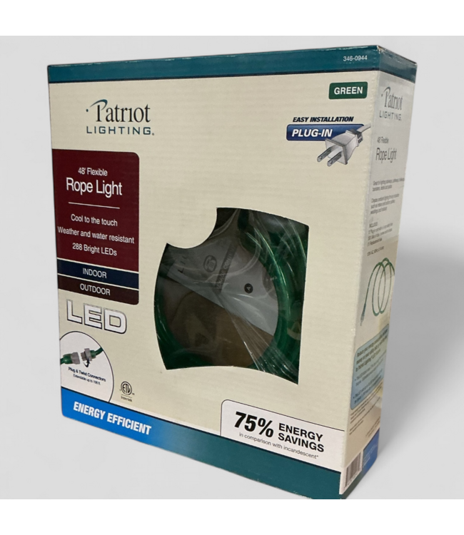 48189 Patriot Lighting 48' Flexible Green Rope Light
