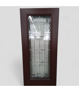 48208 Maroon Exterior Door with Decorative Glass 35.75"W