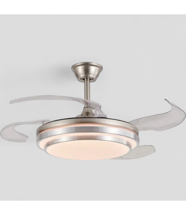 48258 Mermiviok Silver & Clear LED Ceiling Fan 41.7"