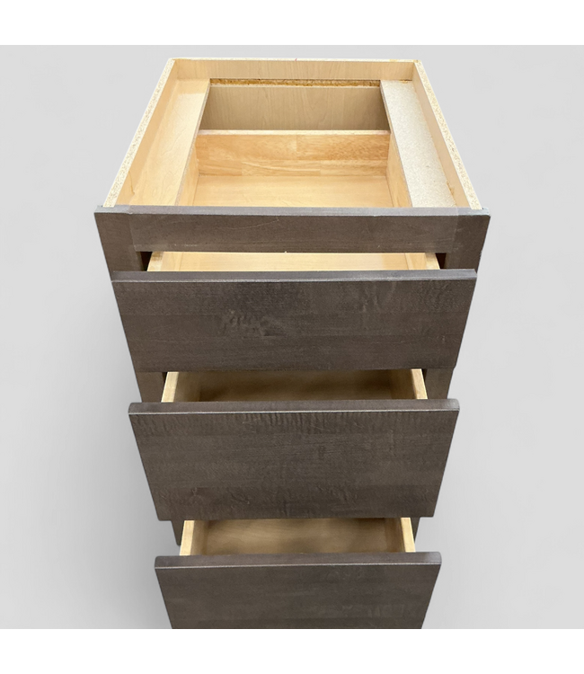 48266  Walnut Three Drawer Base 18"W