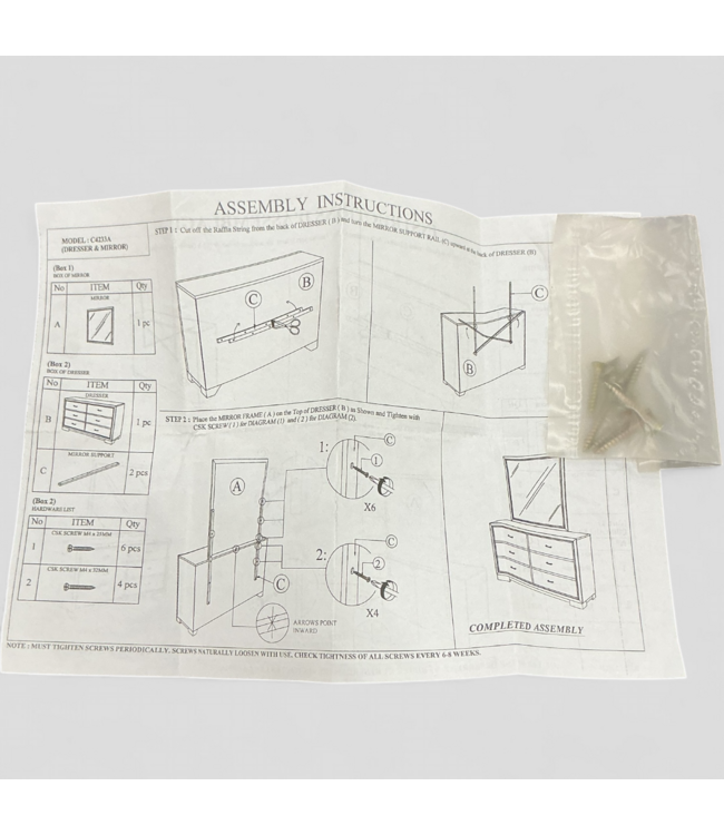 48329 Walnut 6-Drawer Bedroom Dresser