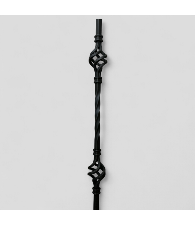 48358 Double Basket 1/2" Sq. Baluster Satin Black 10-pk