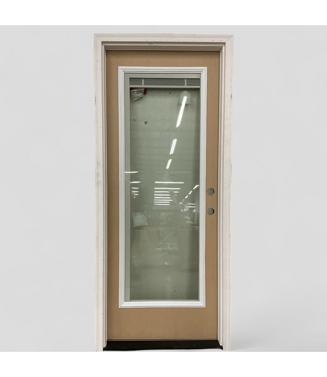 48367 Full Lite Prehung Exterior Door With Blinds 32 x 80
