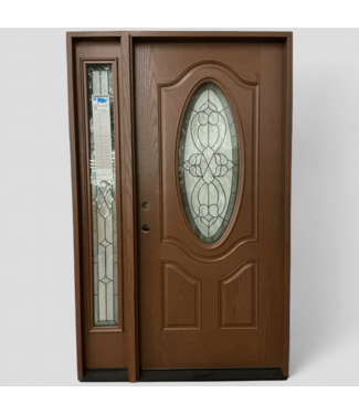 48368 1/4 Lite Oval Prehung Exterior With Sidelight 51 x 81.25