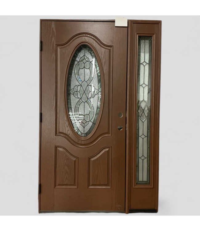 48368 1/4 Lite Oval Prehung Exterior With Sidelight 51 x 81.25