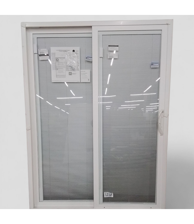 48371 Jeld-Wen White Patio Sliding Door w/Mini Blinds 60"
