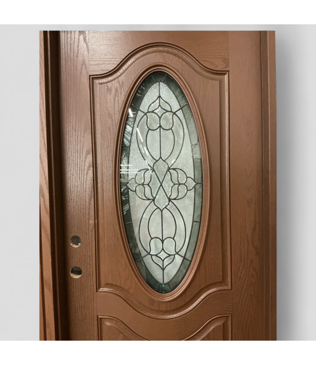 48368 1/4 Lite Oval Prehung Exterior With Sidelight 51 x 81.25