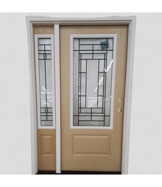 48415 Masonite Prehung Fiberglass Door & Sidelight 51"W