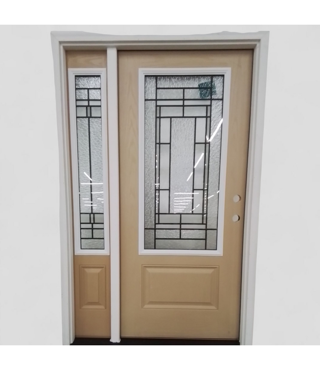48415 Masonite Prehung Fiberglass Door & Sidelight 51"W