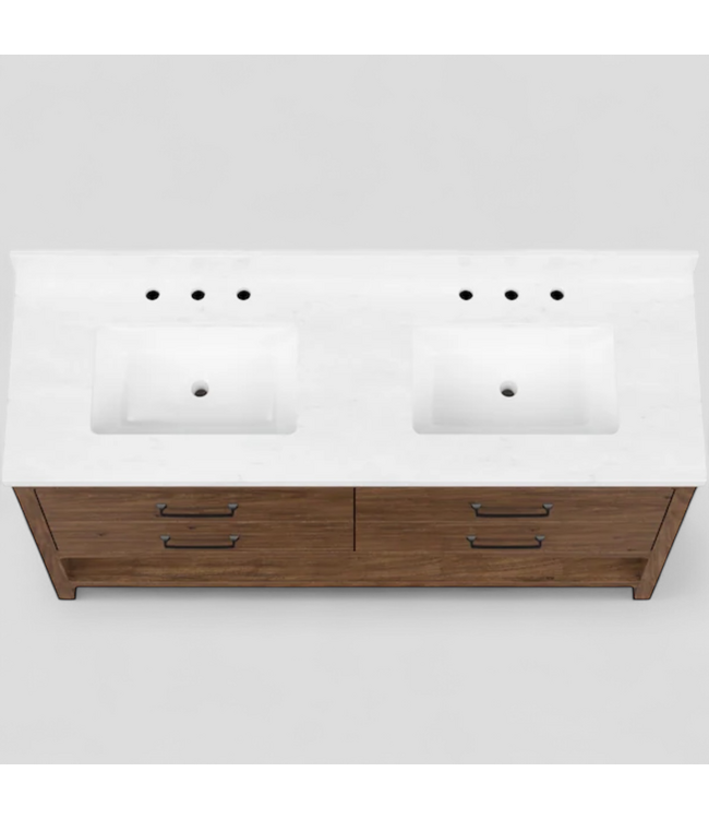 48420 Allen+Roth Lenhart Walnut Double Vanity w/Top 60"