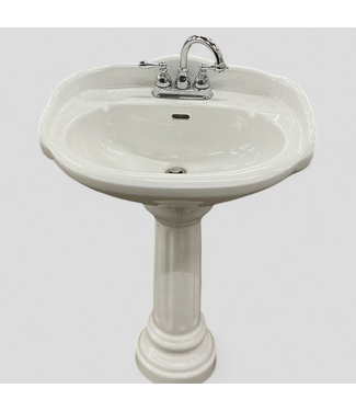 48424 Glossy White Pedestal Sink 25.625"W