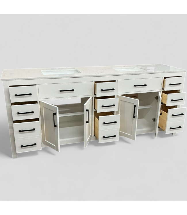 48425 Wyndham Collection White 84" Double Vanity