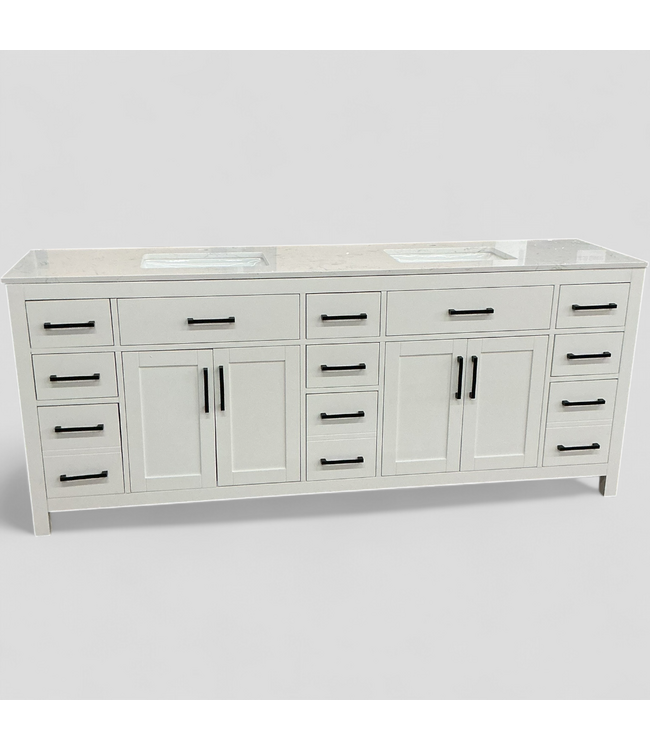48425 Wyndham Collection White 84" Double Vanity
