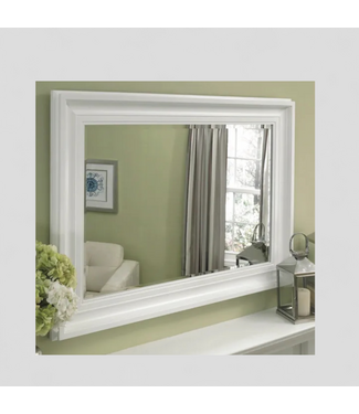 48431 Allen + Roth White Beveled Wall Mirror